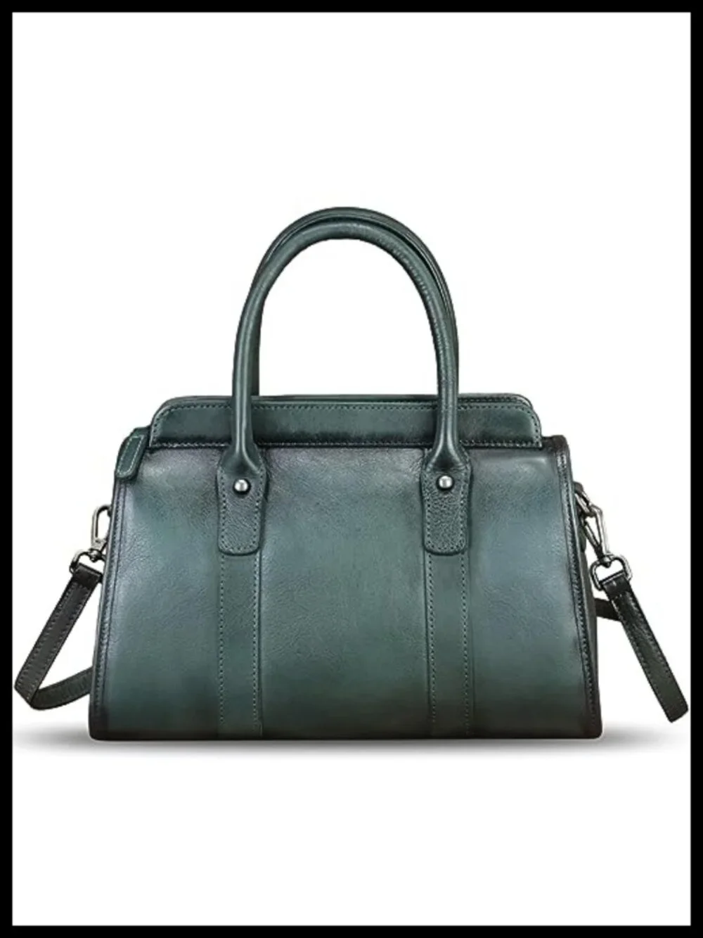 Vintage Genuine Leather Satchel Shoulder Bag Top Handle Crossbody